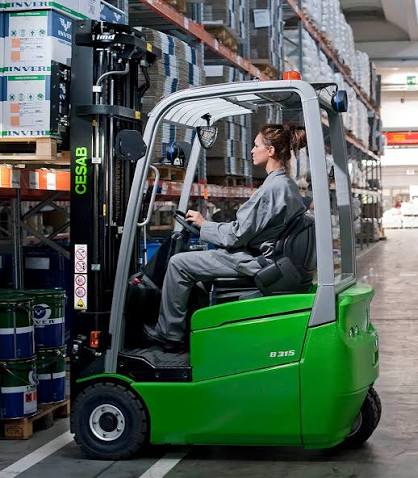 Forklift operator at work in London